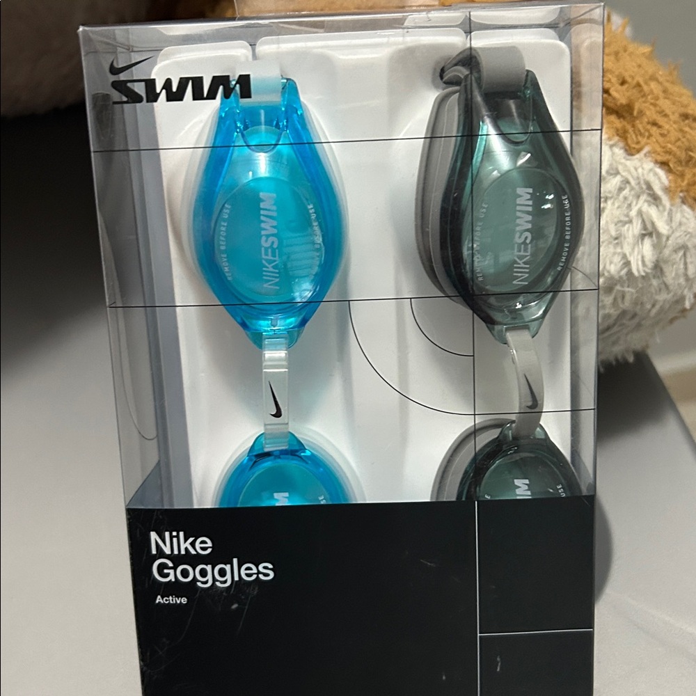 Nike Blue and Gray Swim Goggles